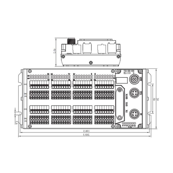 Modbus-RTU协议、IP20、64DI/DO 自适应配置、NPN、端子式、远程模块、009M71